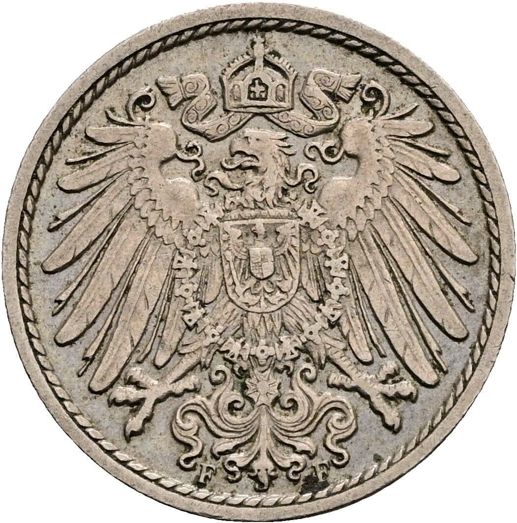 5 Pfennig 1905 F – Rückseite
