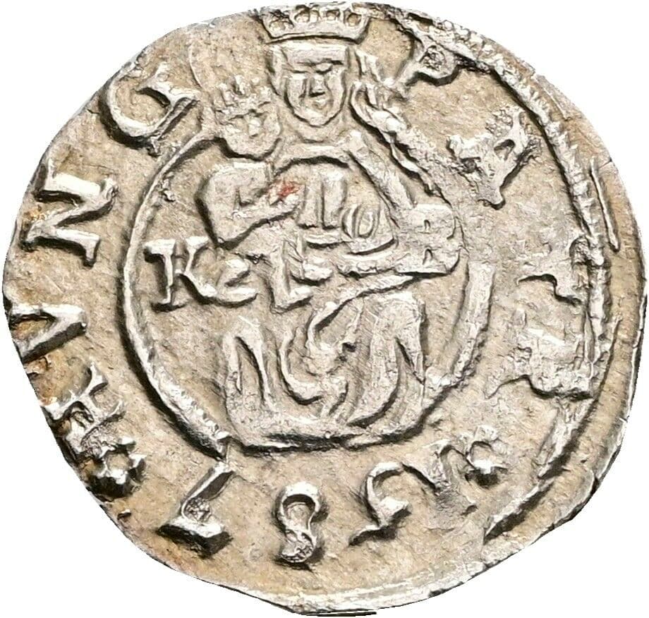 Denar 1587 KB, Kremnitz – Vorderseite