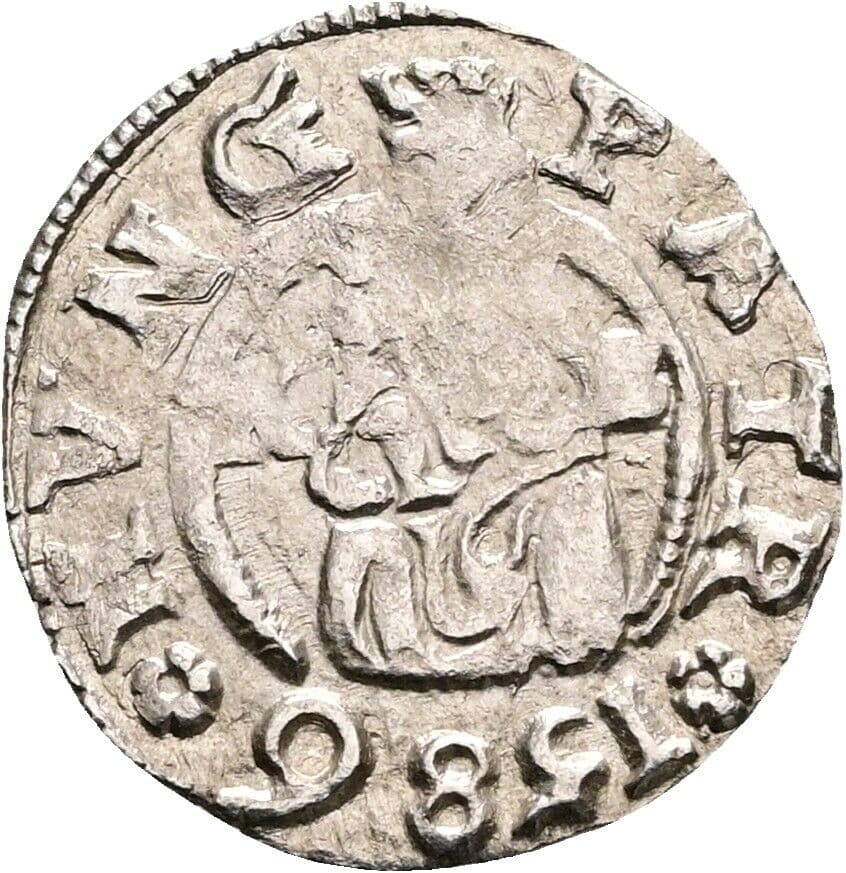 Denar Rudolph II. 1586 KB – Vorderseite
