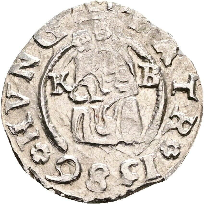 Denar Rudolph II. 1586 KB – Vorderseite