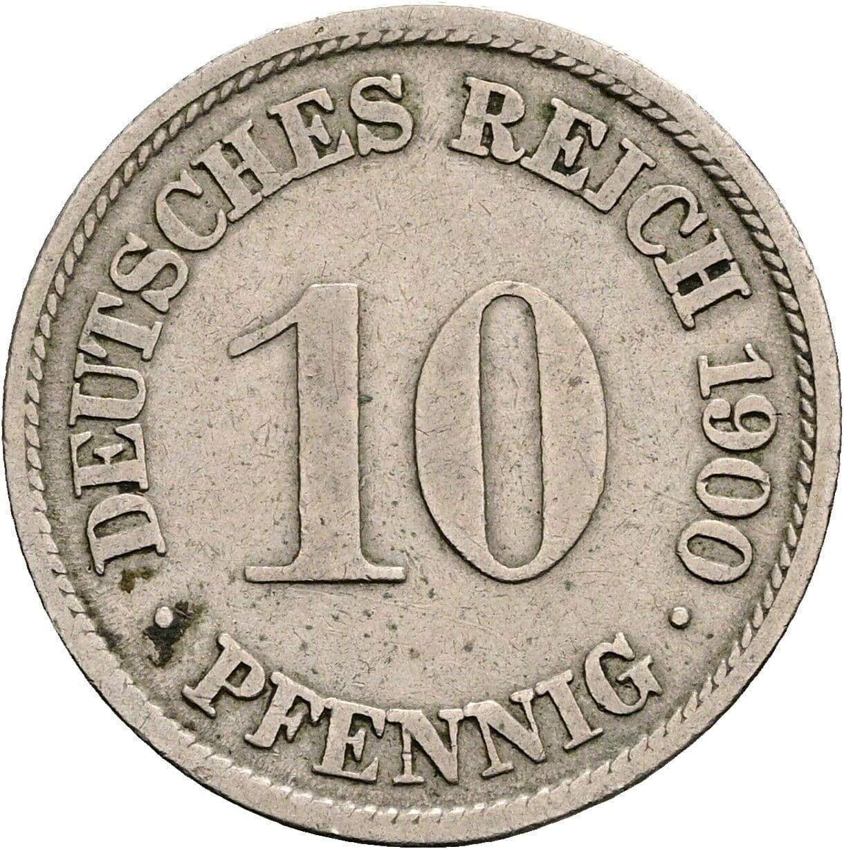 10 Pfennig 1900 F – Vorderseite