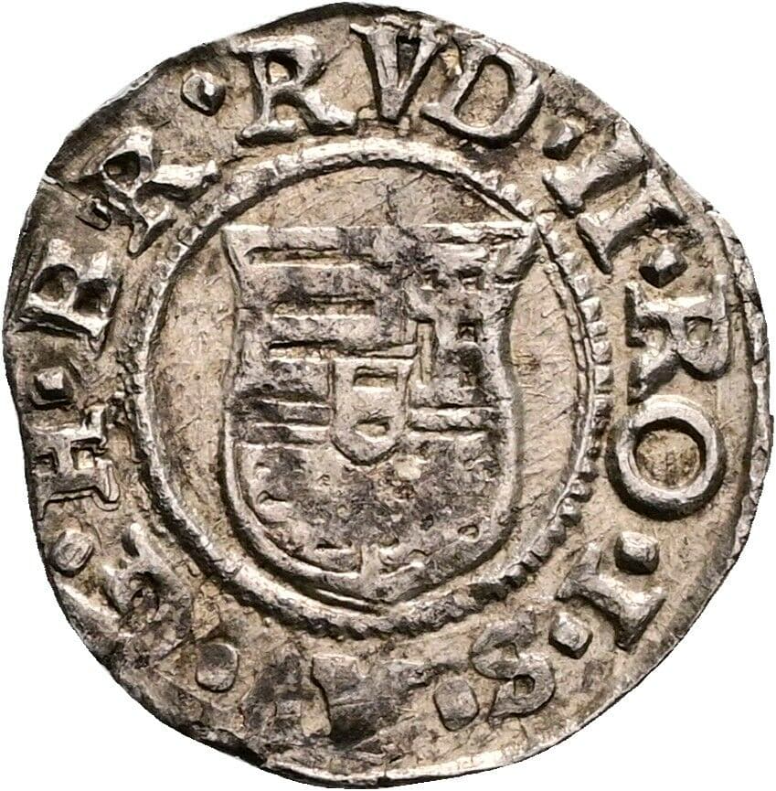 Denar Rudolf II. 1587 KB, Kremnitz – Rückseite