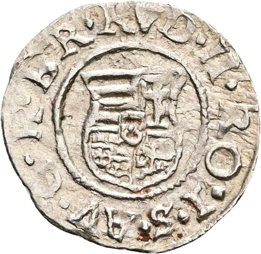 Denar Rudolf II. 1587 KB, Kremnitz – Rückseite