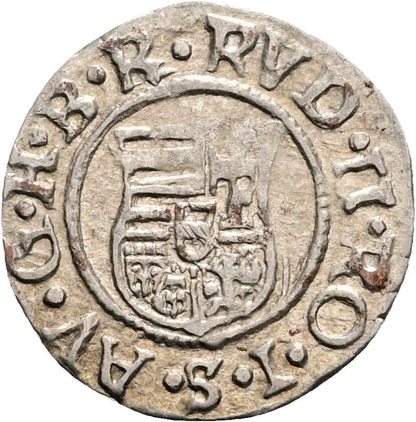 Denar Rudolf II. 1585 KB, Kremnitz – Rückseite