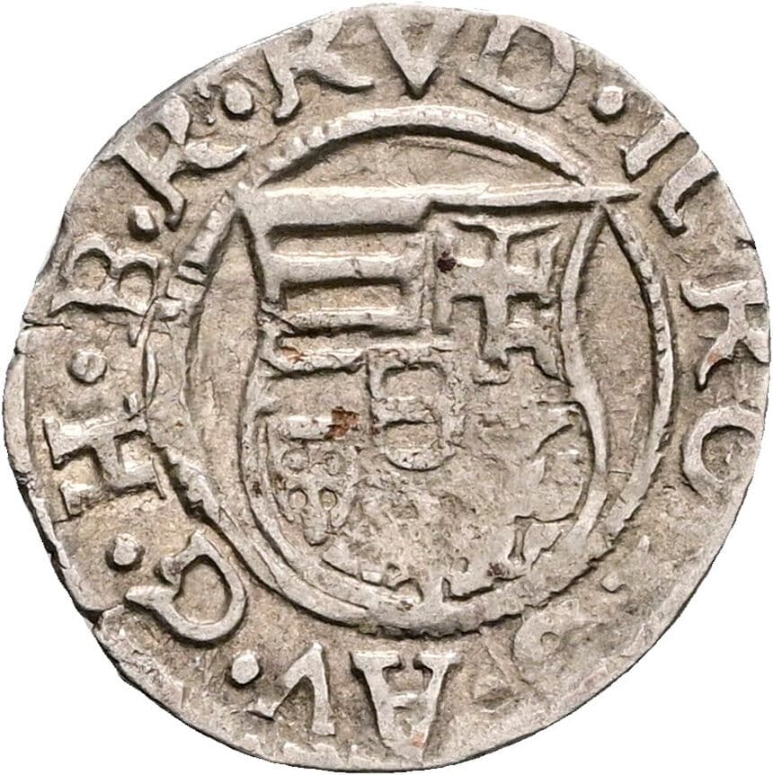 Denar Rudolf II. 1580 KB, Kremnitz – Rückseite