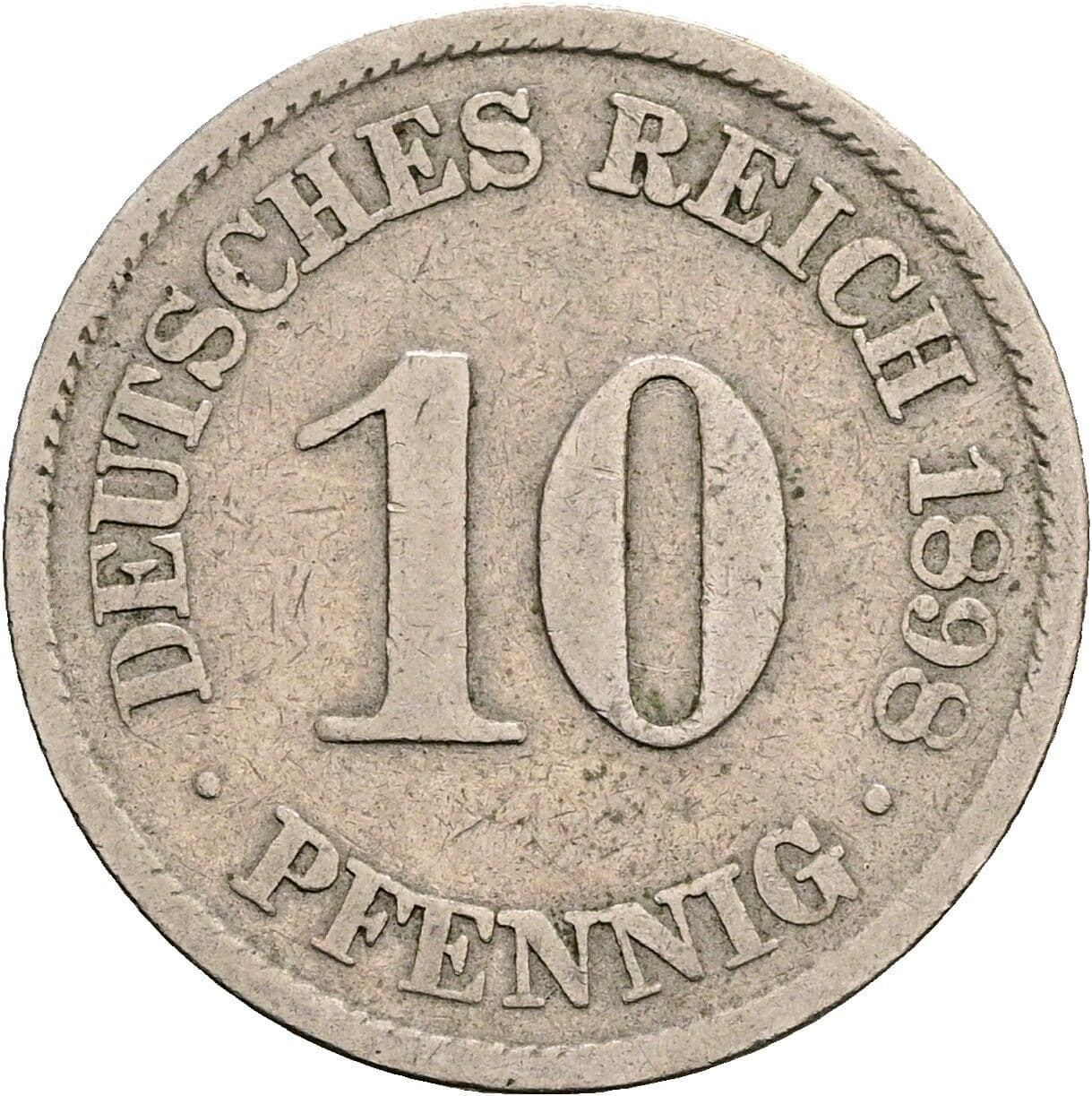 10 Pfennig 1898 A – Vorderseite