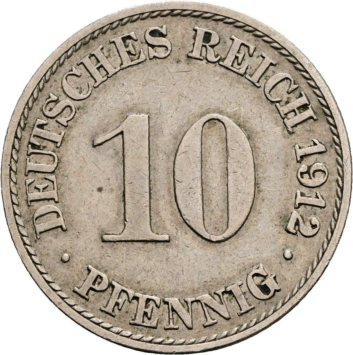 10 Pfennig 1912 A – Vorderseite