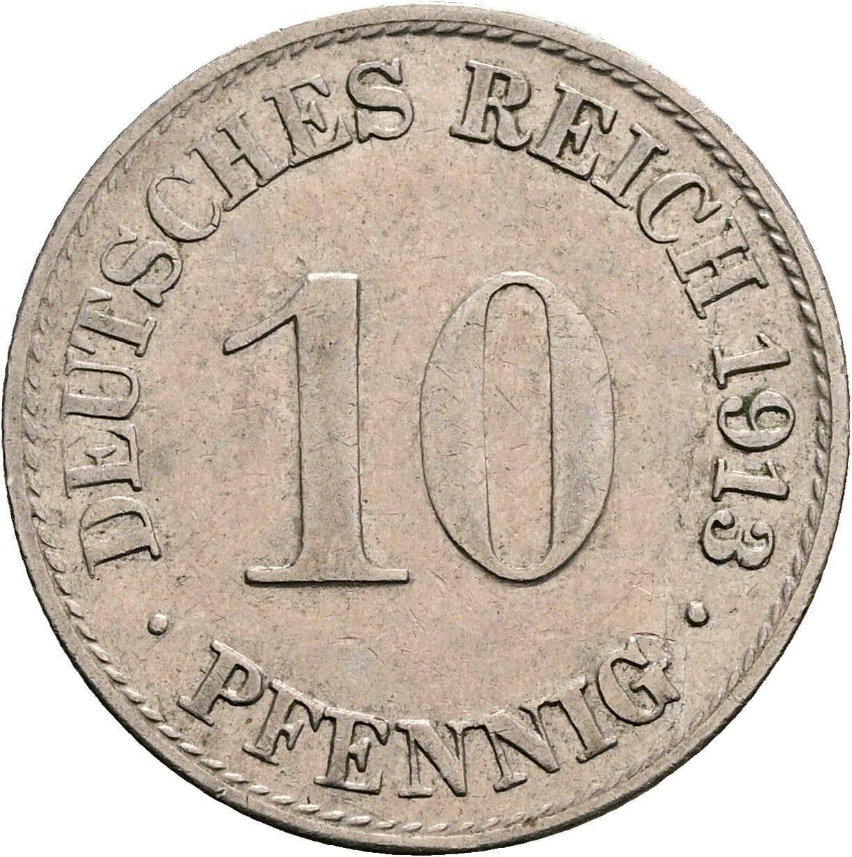 10 Pfennig 1913 A – Vorderseite