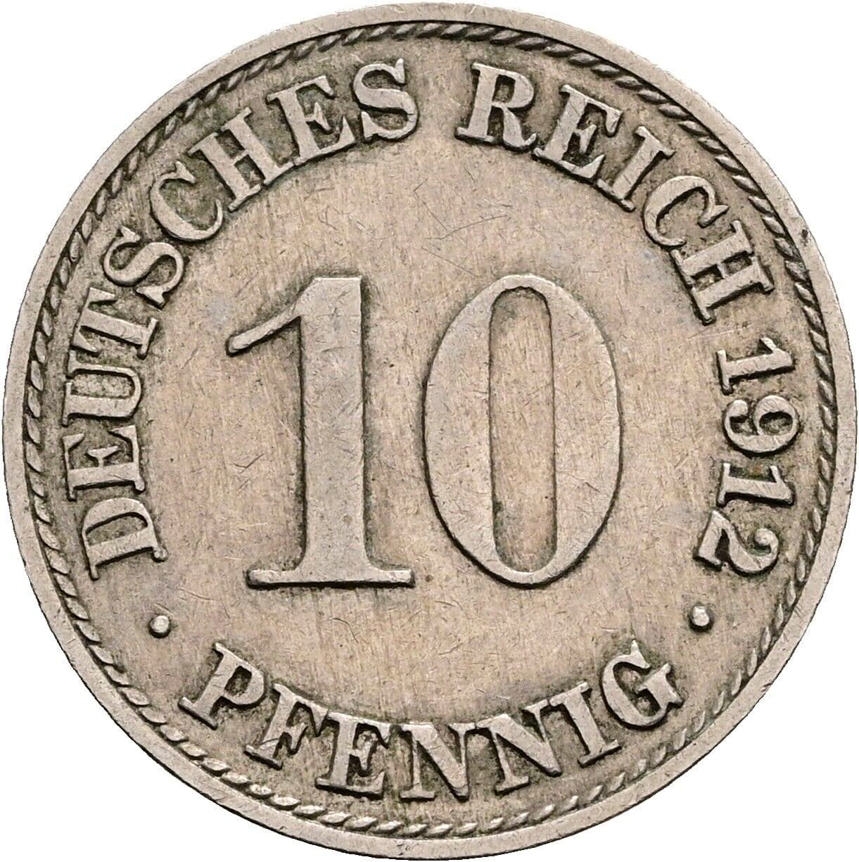 10 Pfennig 1912 A – Vorderseite