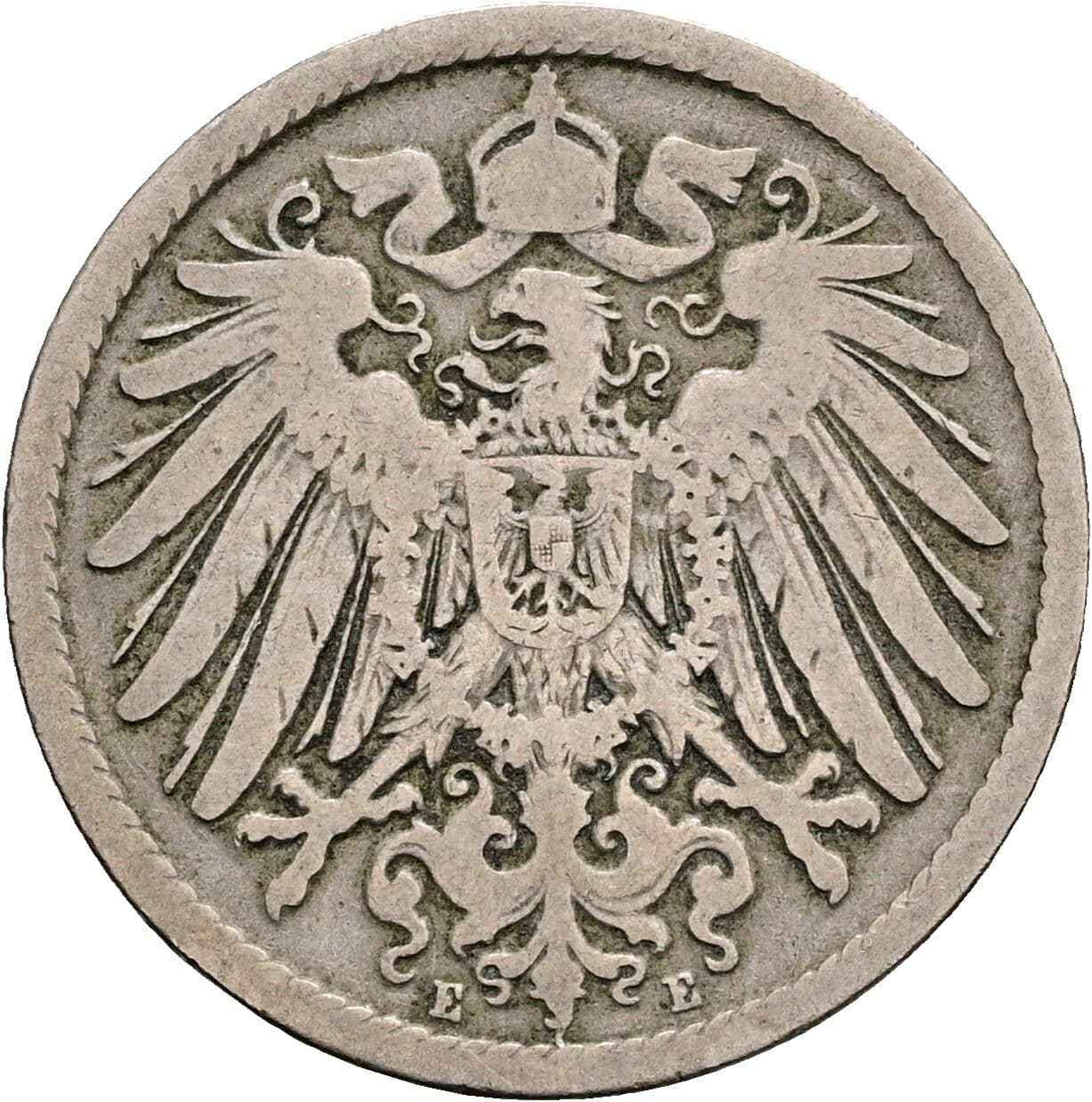 10 Pfennig 1892 E – Rückseite