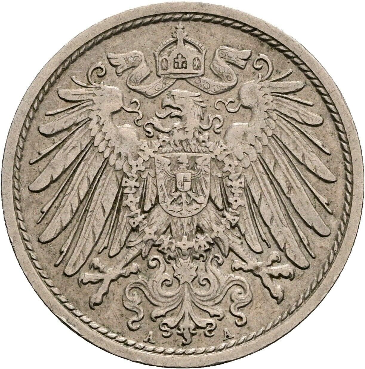 10 Pfennig 1912 A – Rückseite