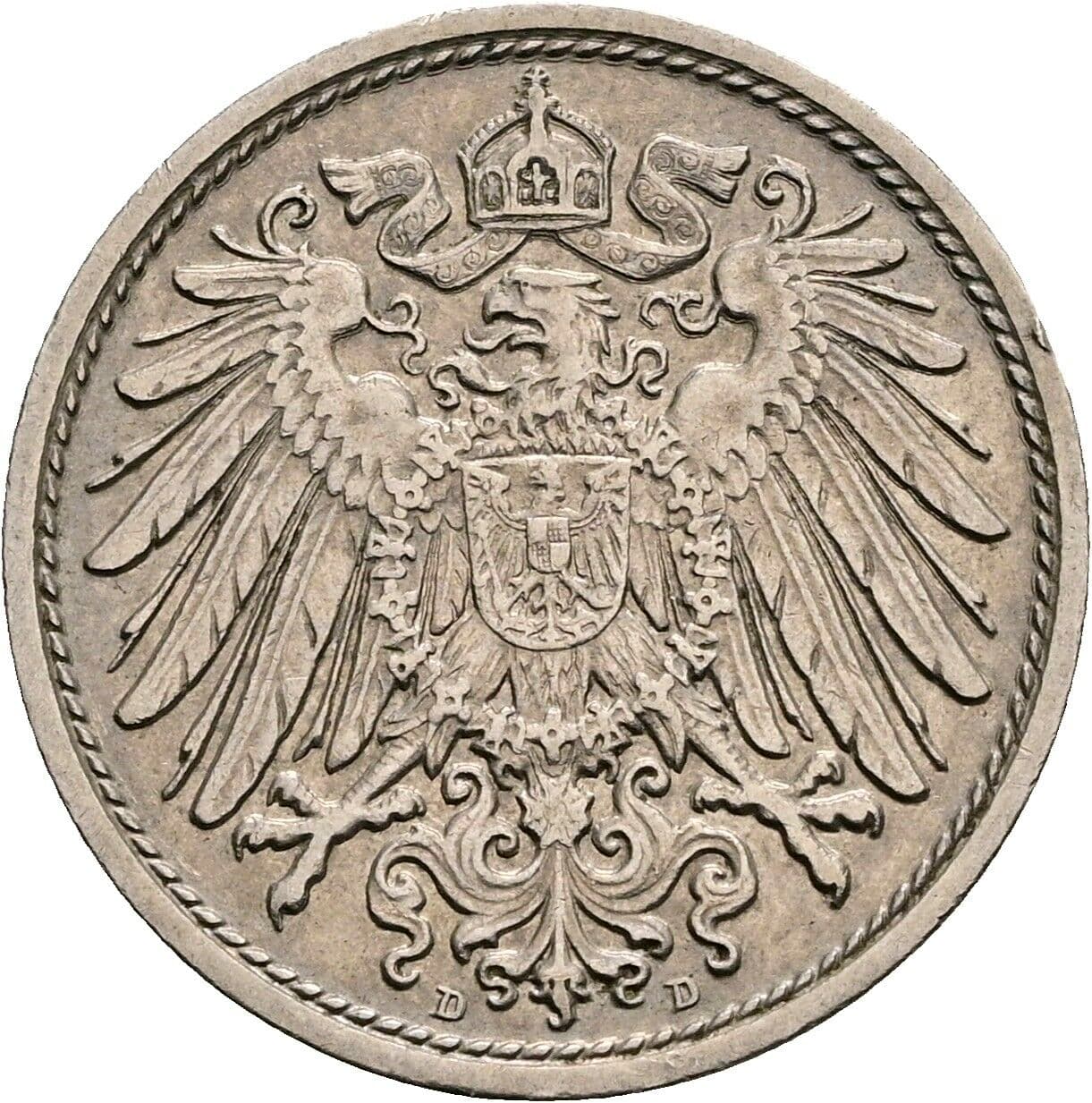 10 Pfennig 1913 D – Rückseite