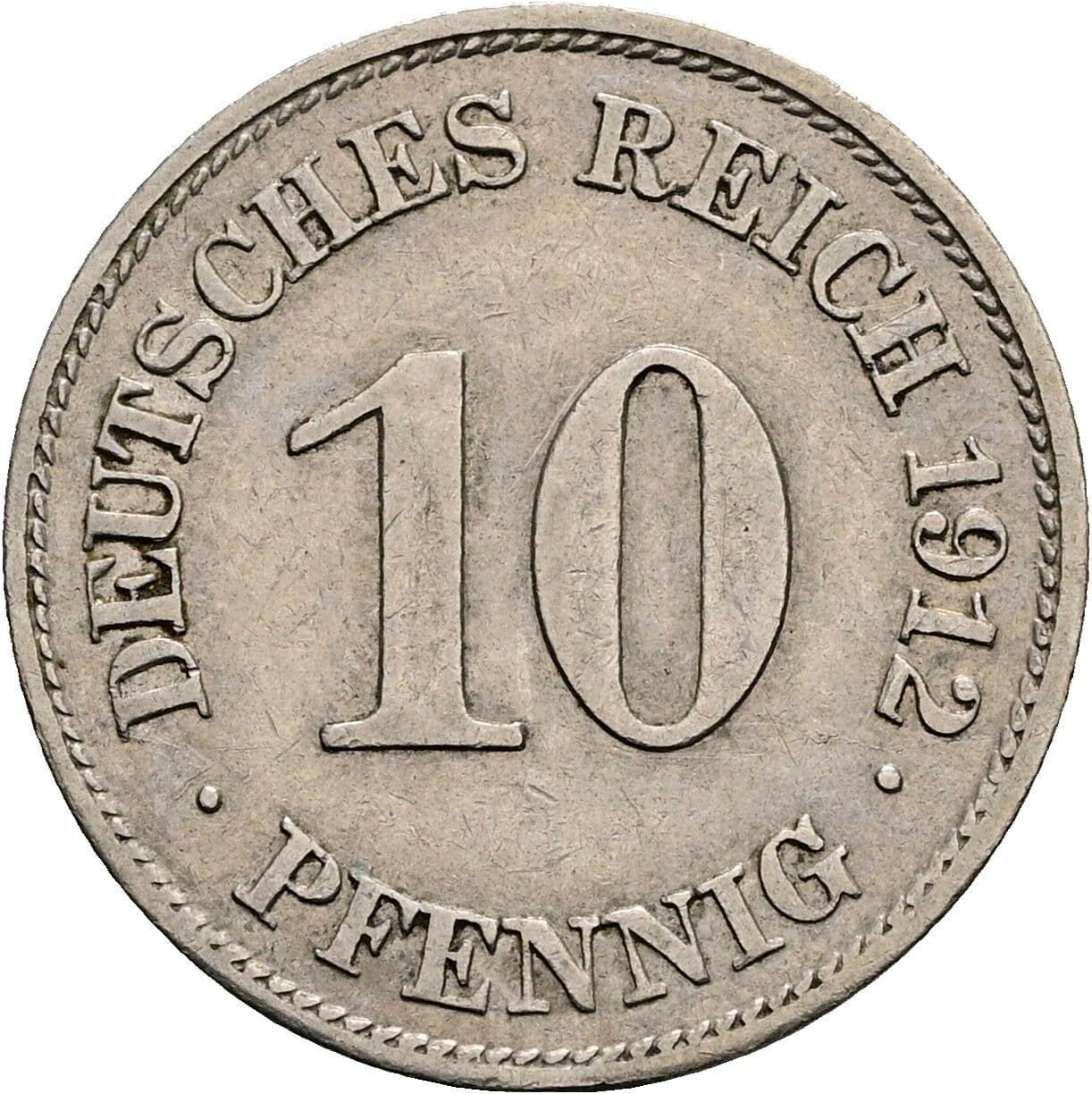 10 Pfennig 1912 E – Vorderseite
