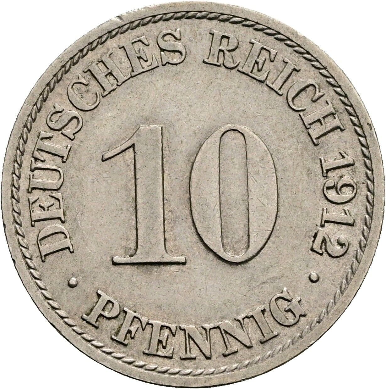 10 Pfennig 1912 A – Vorderseite
