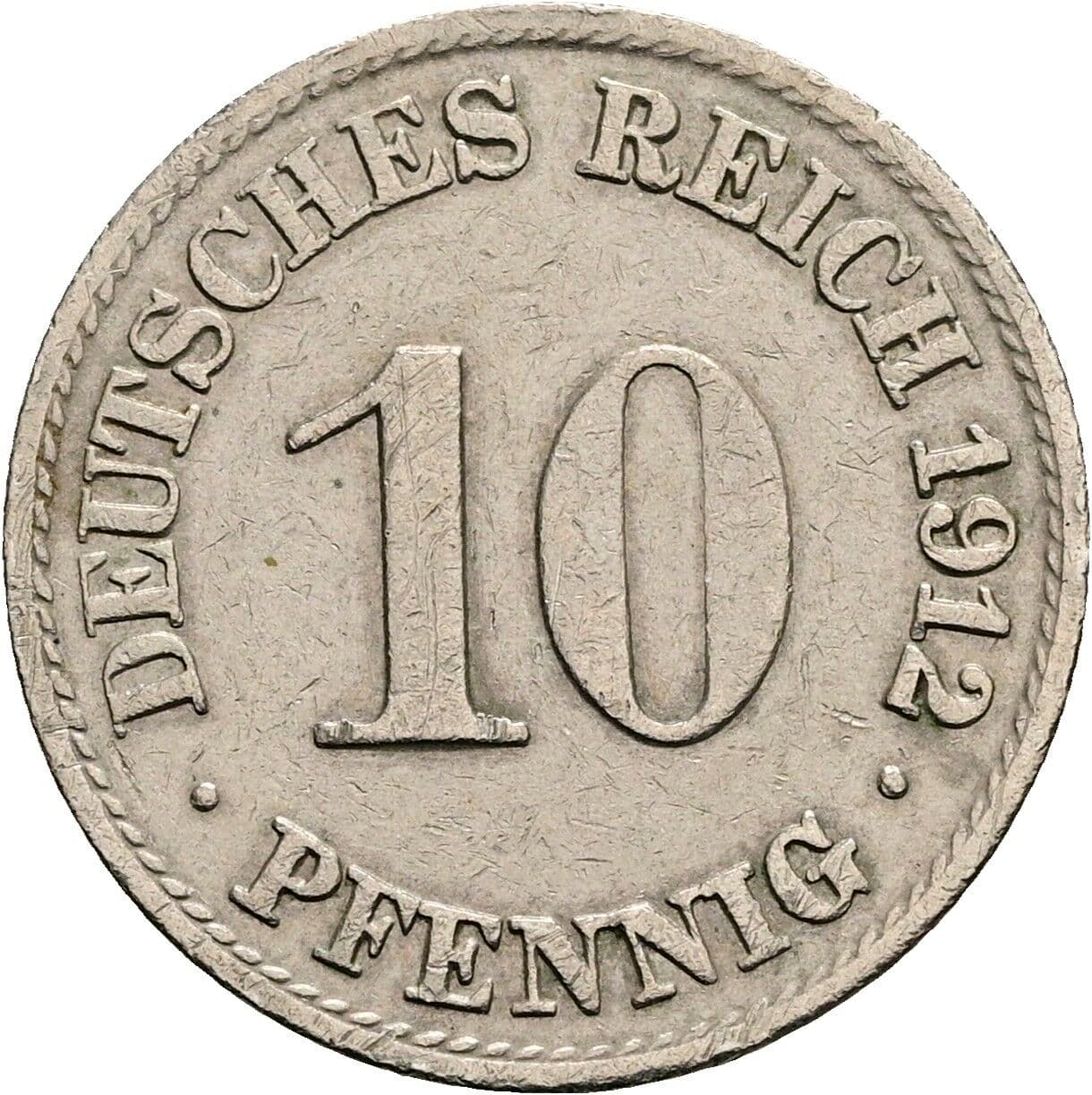 10 Pfennig 1912 A – Vorderseite