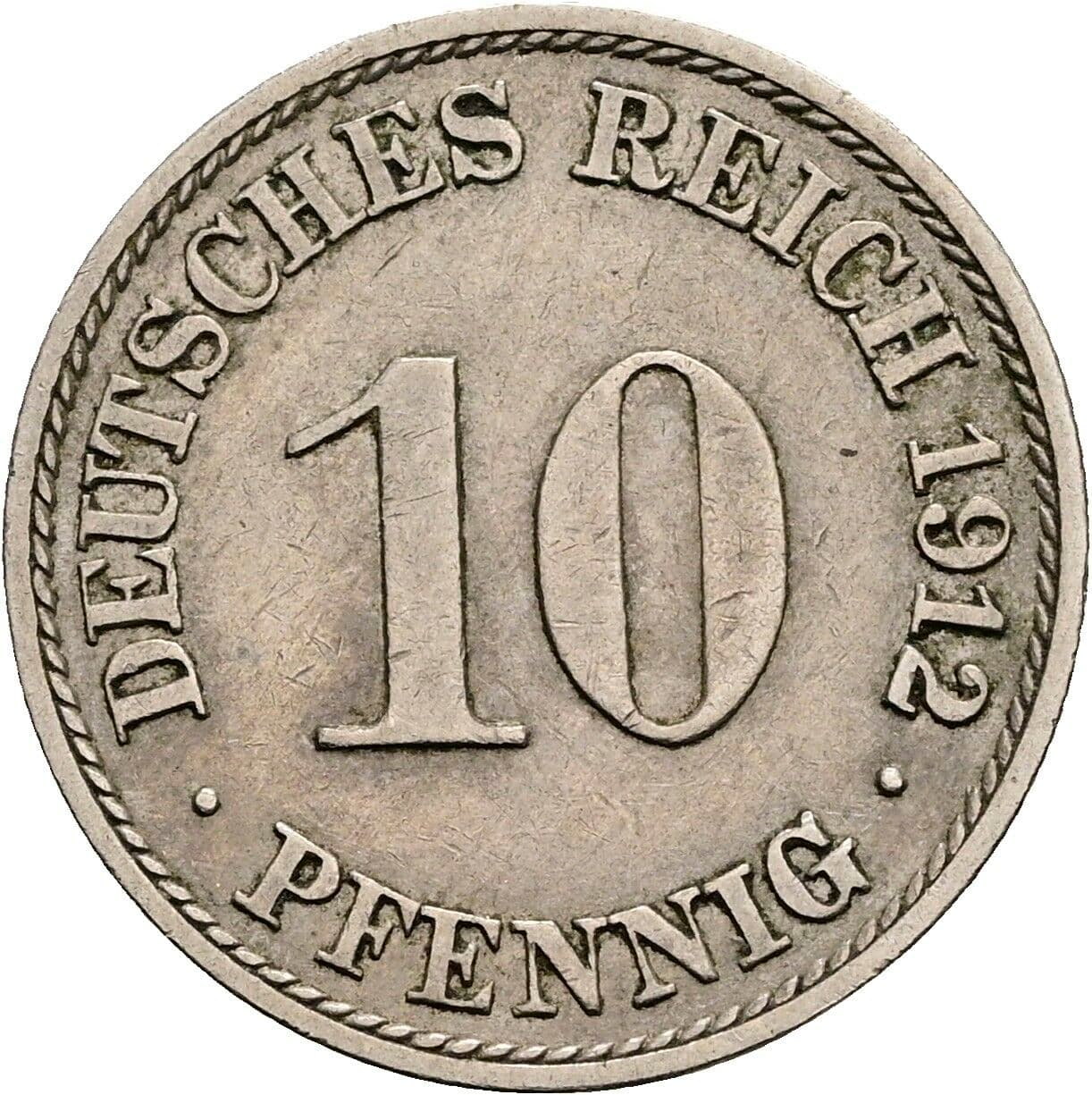 10 Pfennig 1912 A – Vorderseite