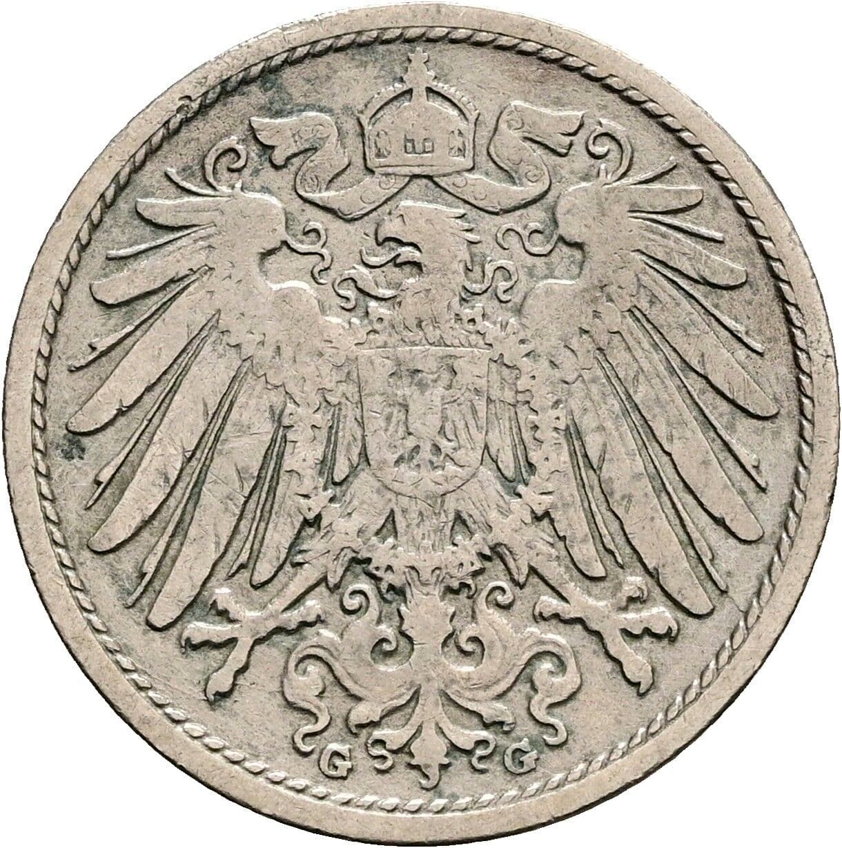 10 Pfennig 1901 G – Rückseite