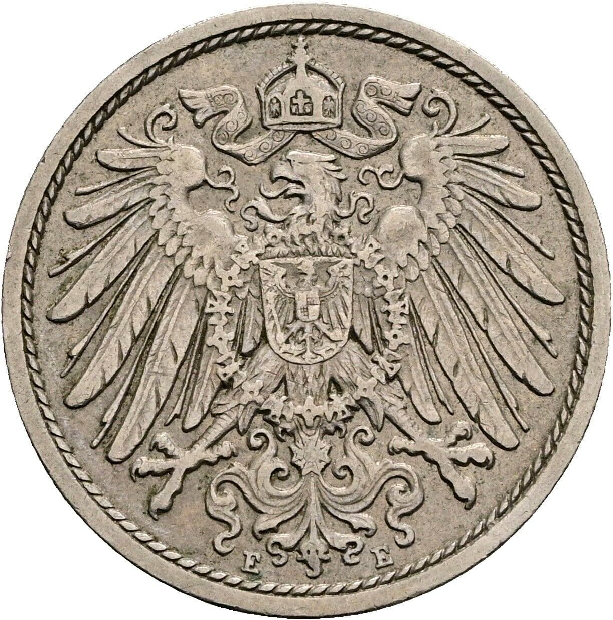 10 Pfennig 1912 E – Rückseite