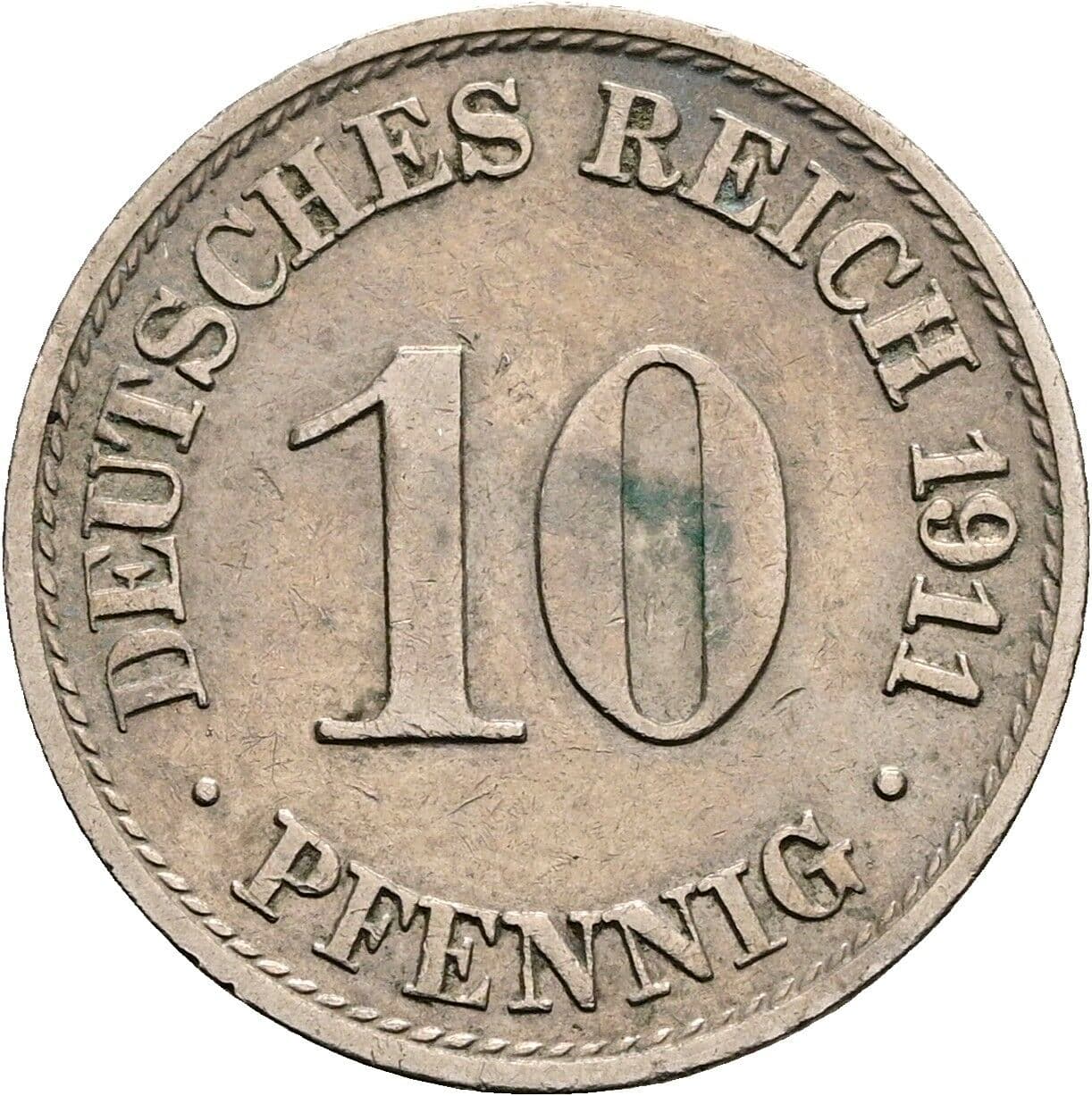 10 Pfennig 1911 A – Vorderseite