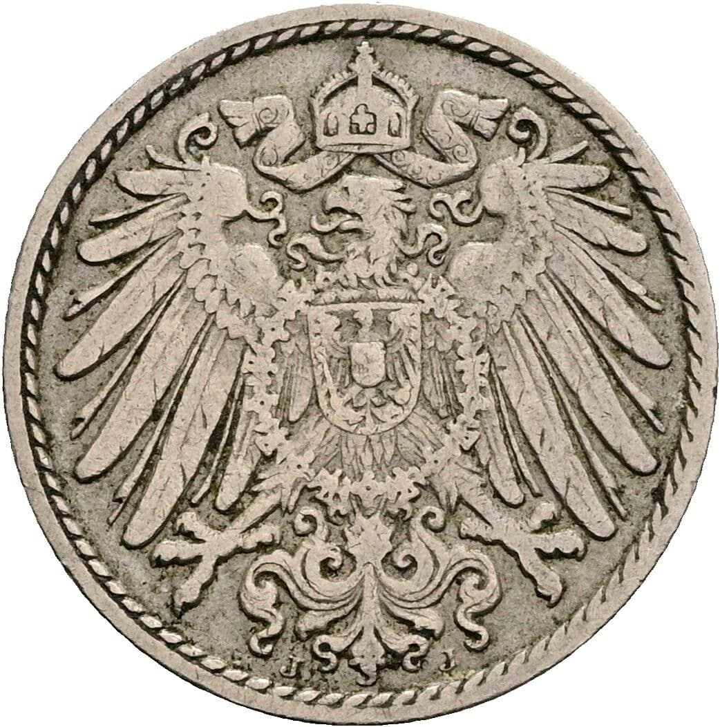 5 Pfennig 1903 J – Rückseite