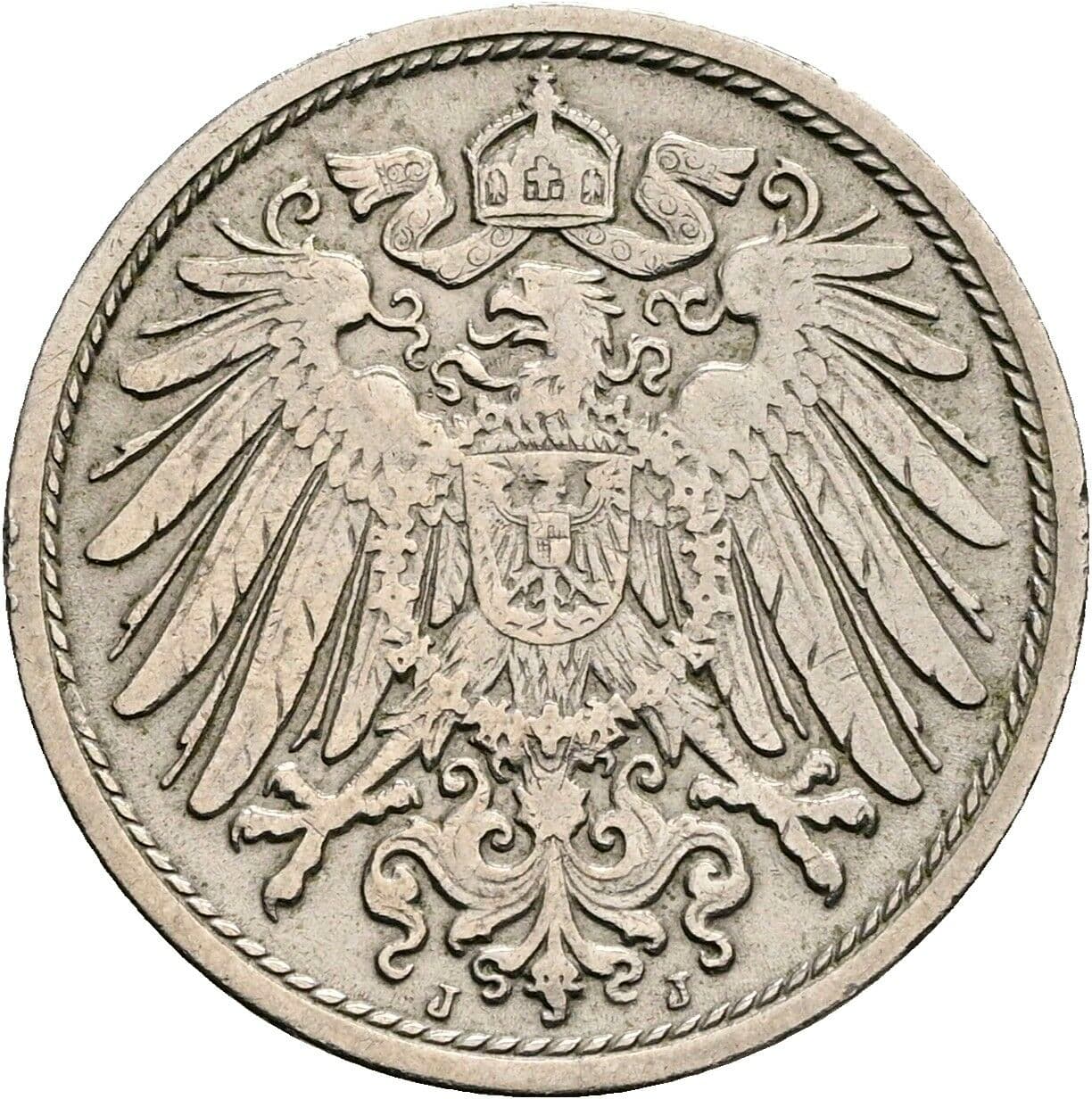 10 Pfennig 1906 J – Rückseite