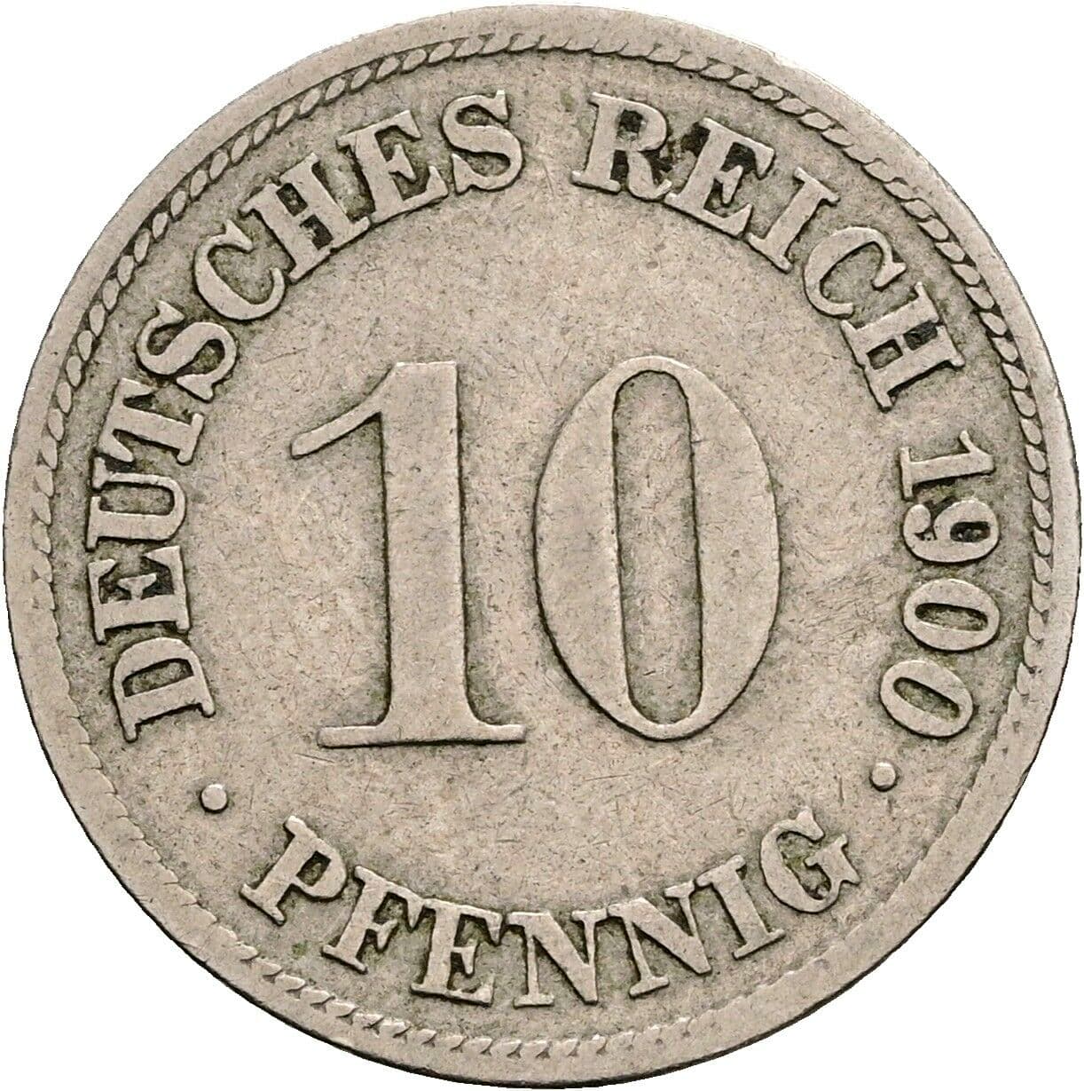 10 Pfennig 1900 D – Vorderseite