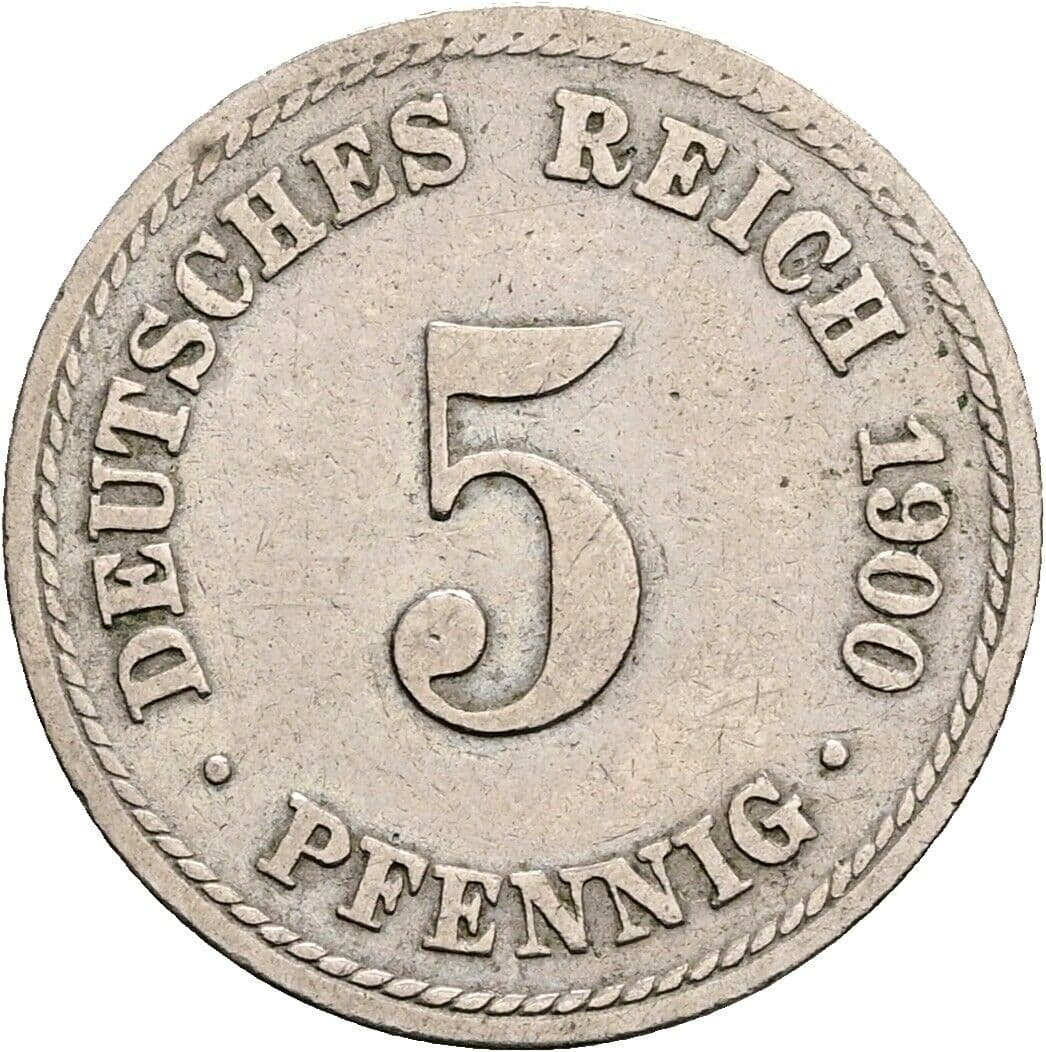 5 Pfennig 1900 A – Vorderseite