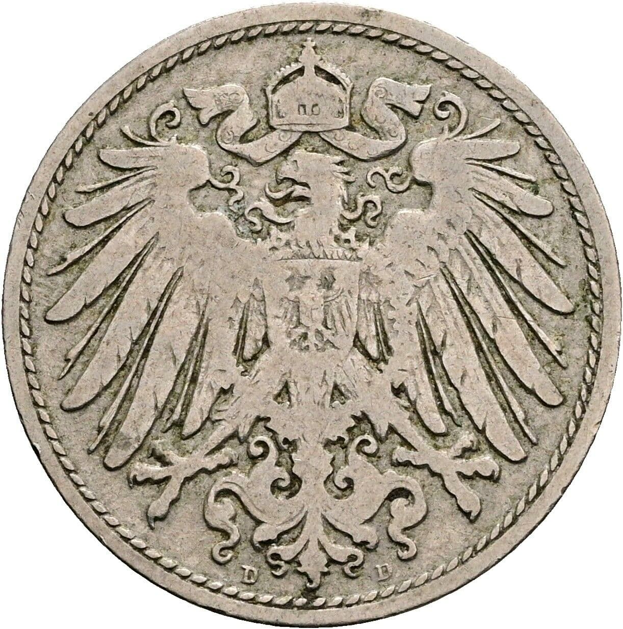 10 Pfennig 1900 D – Rückseite