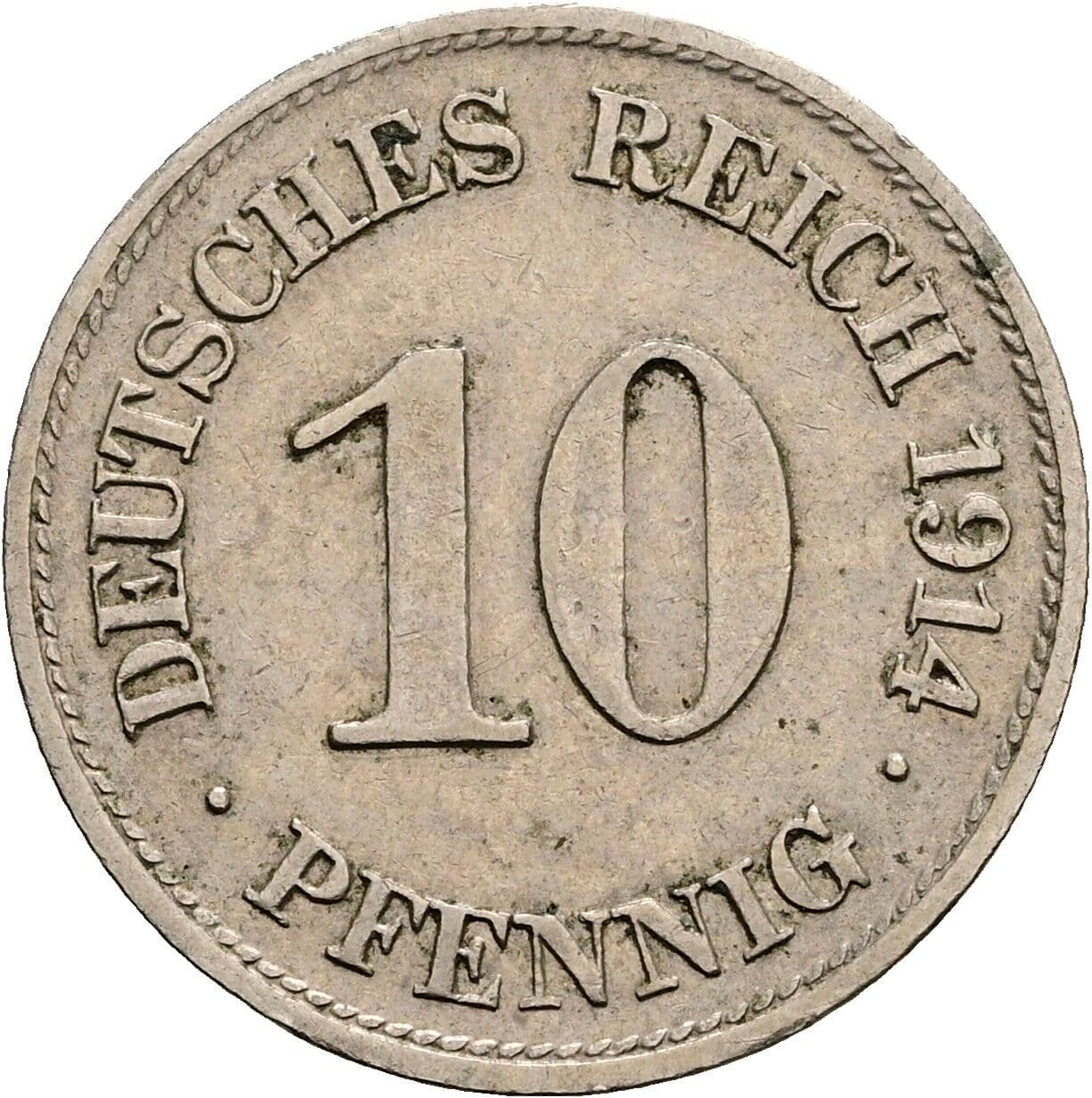 10 Pfennig 1914 E – Vorderseite