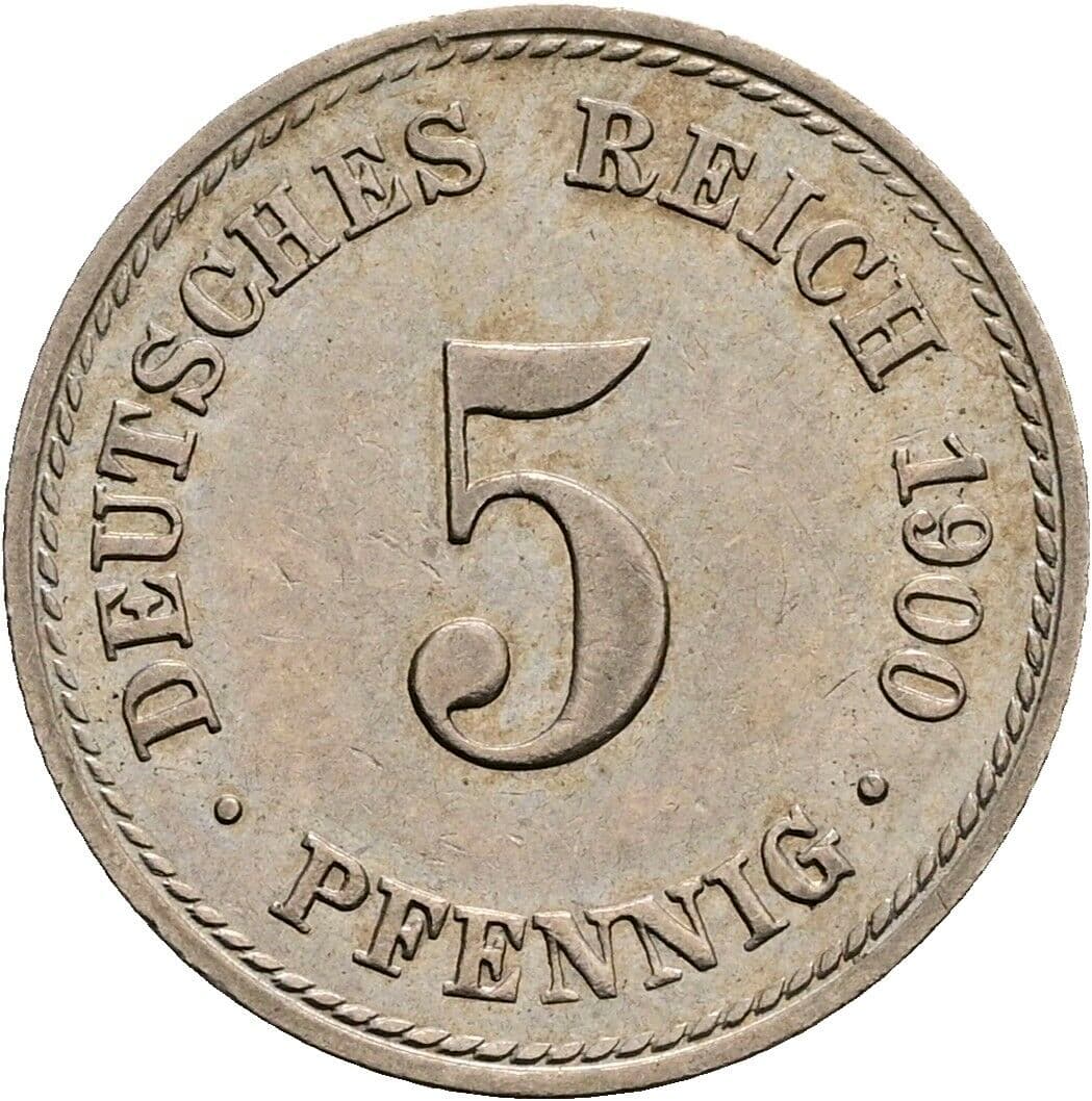5 Pfennig 1900 A – Vorderseite