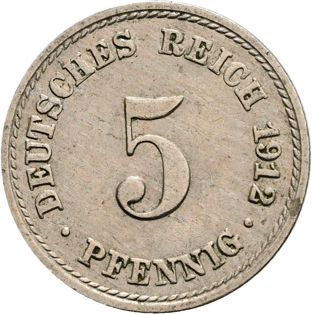 5 Pfennig 1912 A – Vorderseite