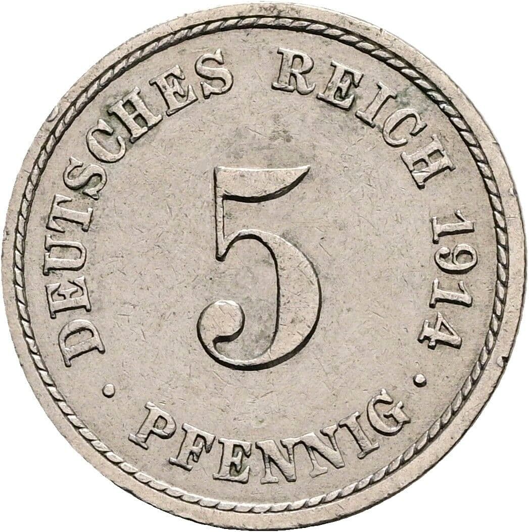 5 Pfennig 1914 A – Vorderseite