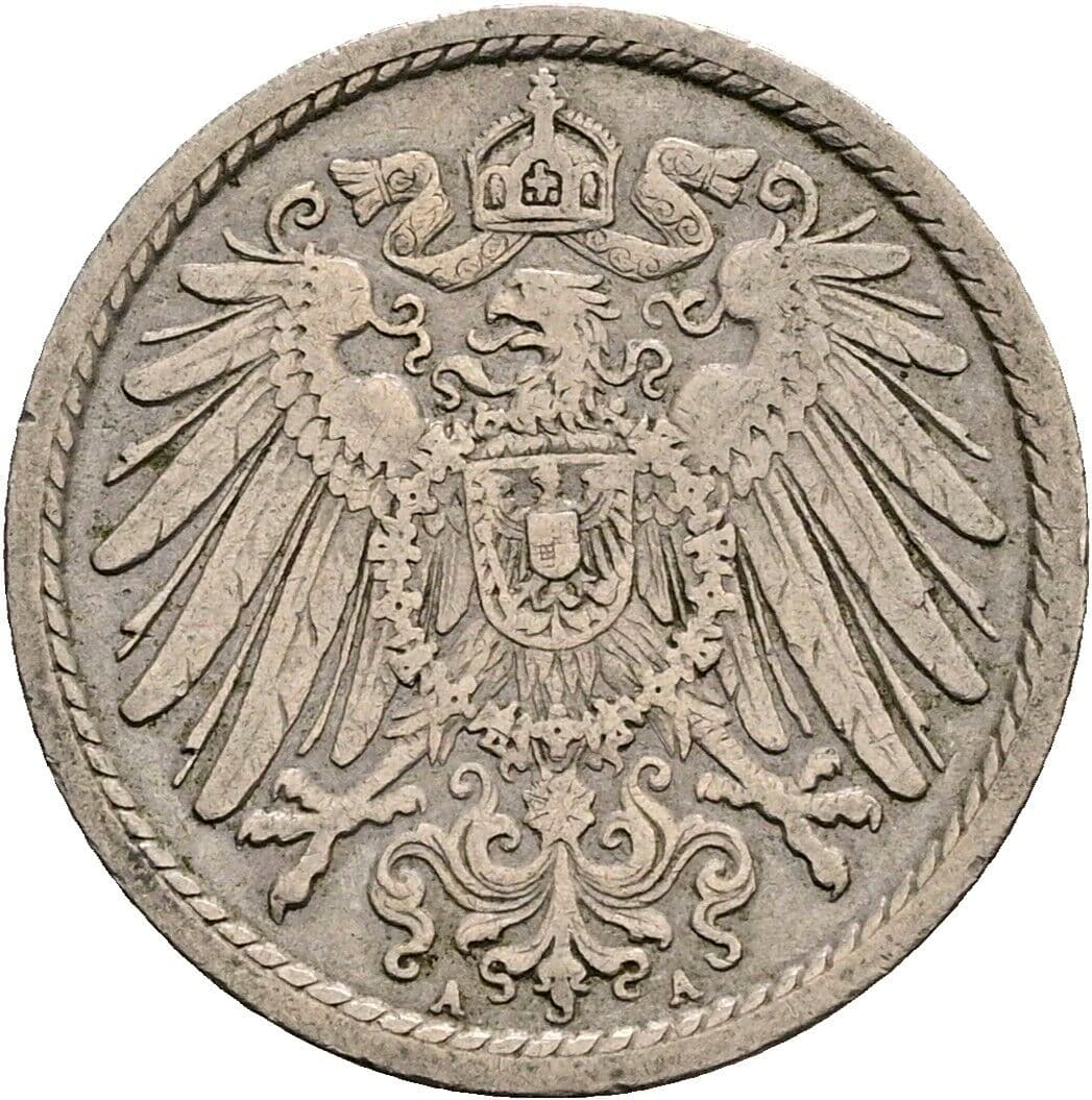 5 Pfennig 1901 A – Rückseite