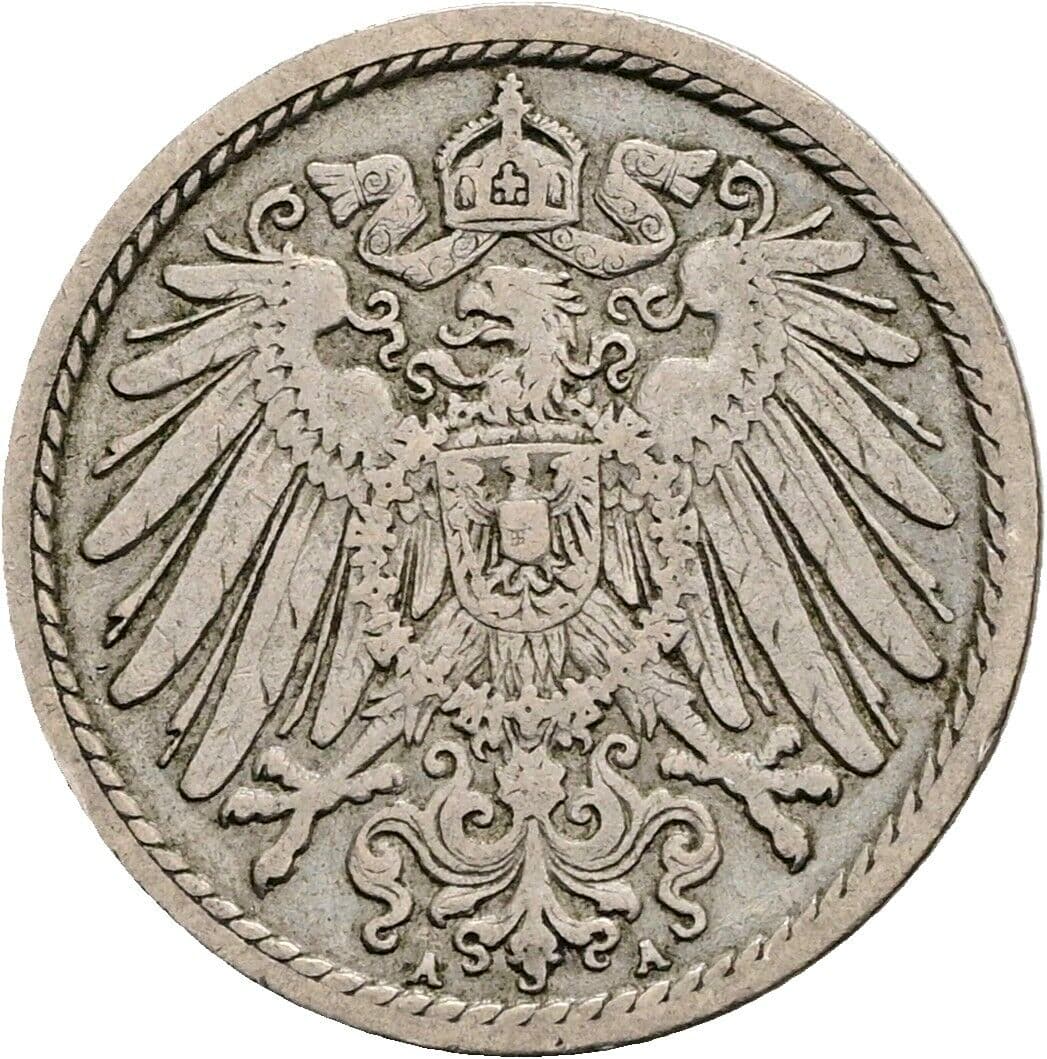 5 Pfennig 1901 A – Rückseite