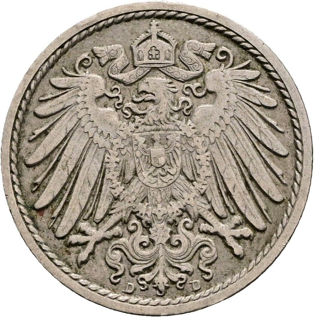 5 Pfennig 1912 D – Rückseite