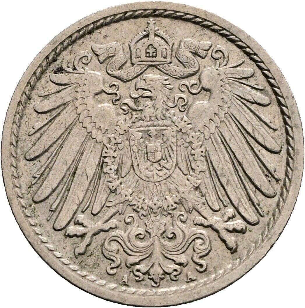 5 Pfennig 1912 A – Rückseite
