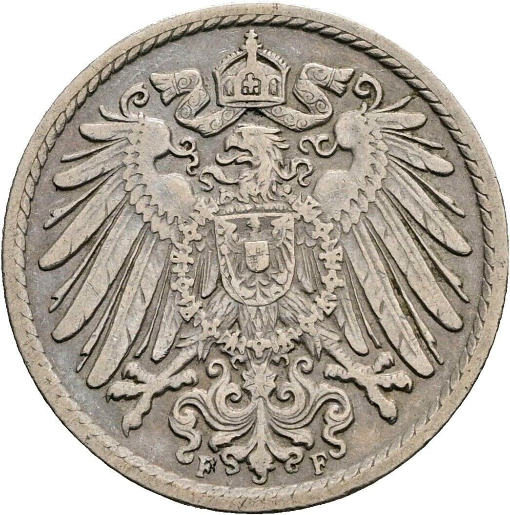 5 Pfennig 1911 F – Rückseite