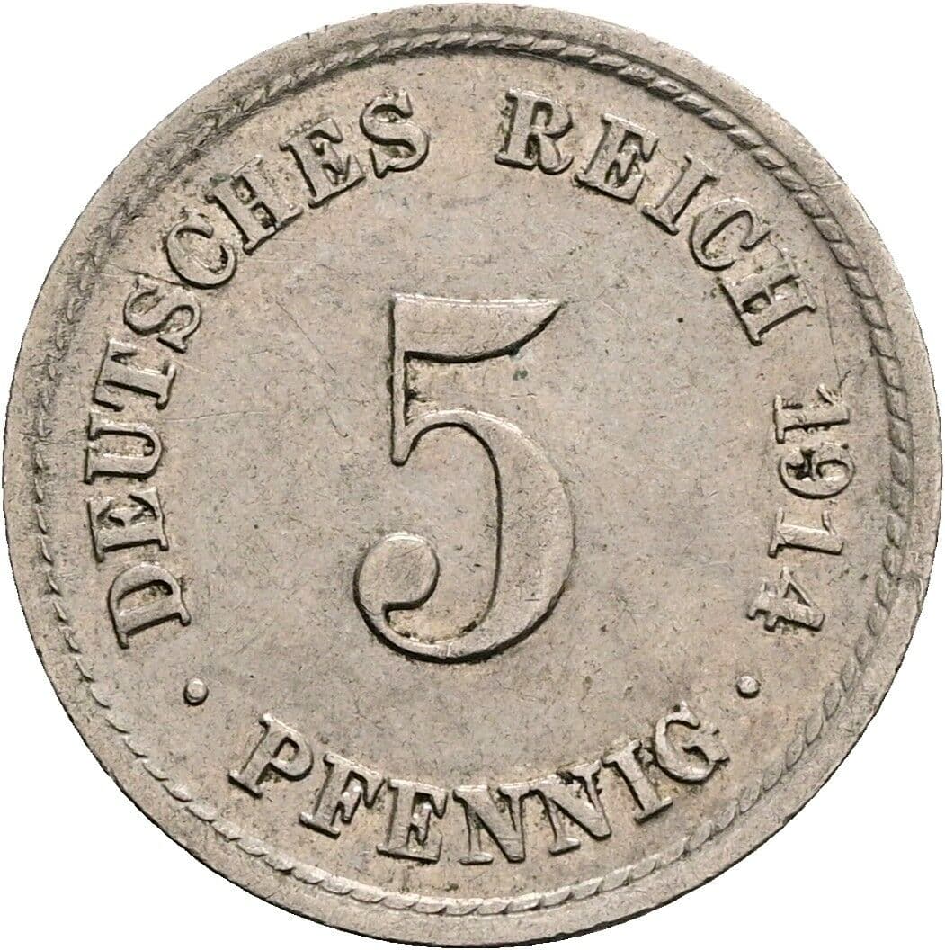 5 Pfennig 1914 A – Vorderseite