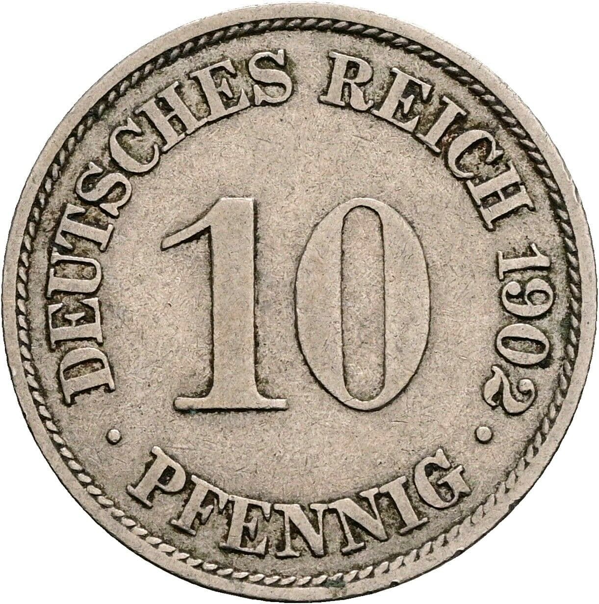 10 Pfennig 1902 A – Vorderseite