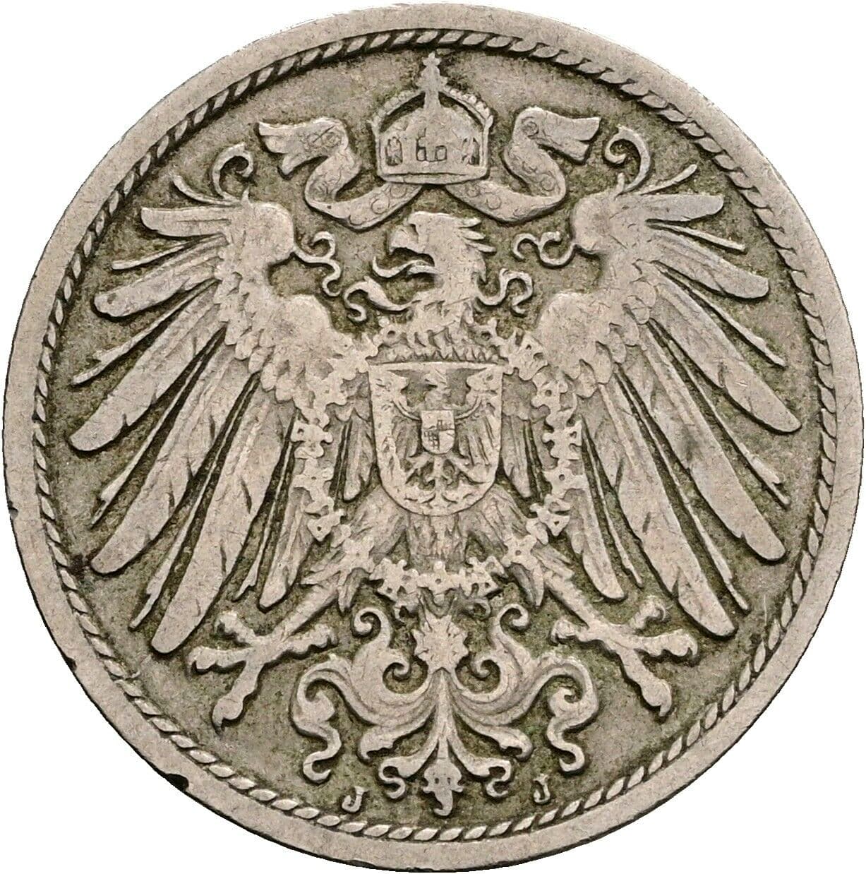 10 Pfennig 1905 J – Rückseite