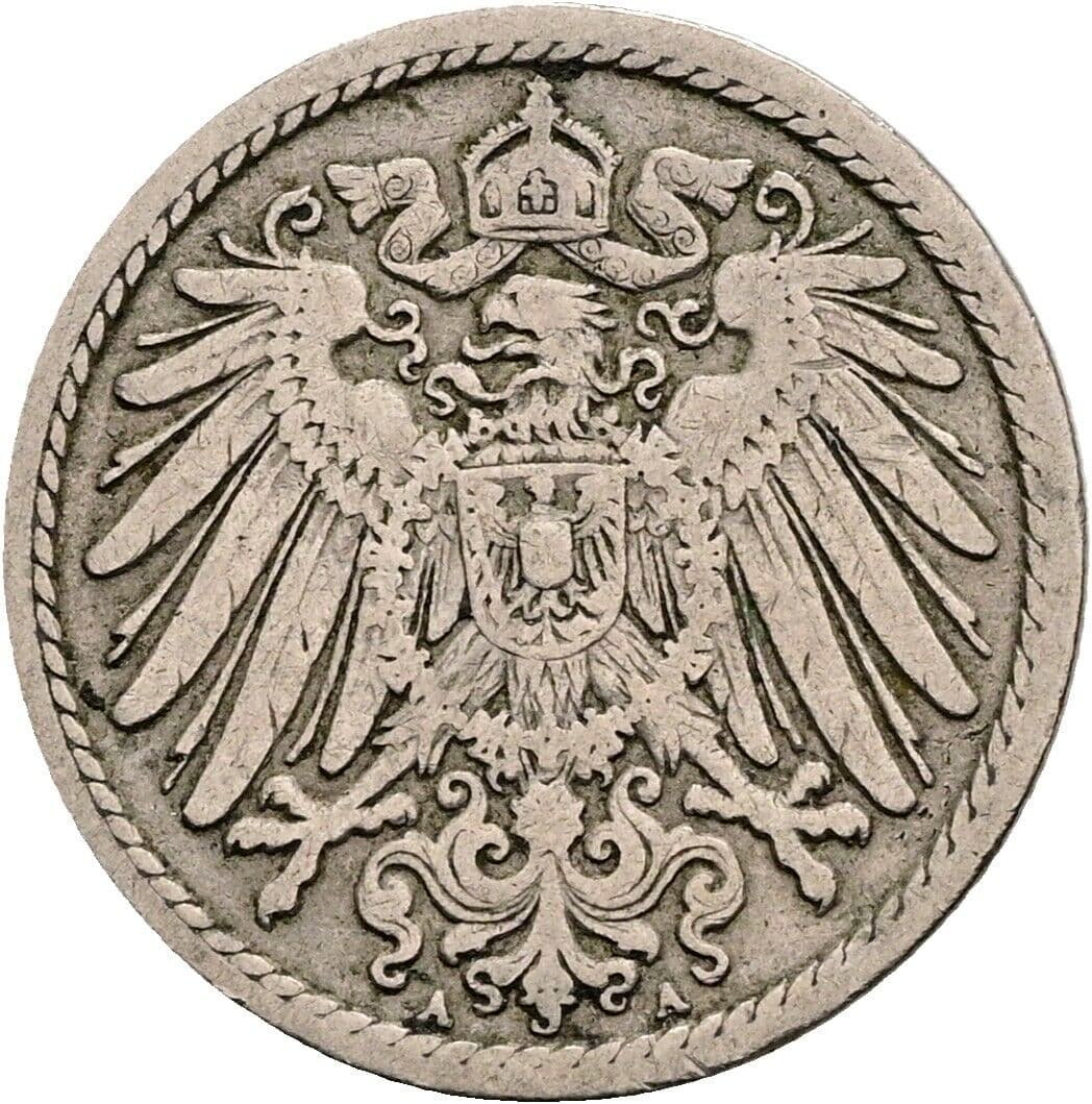 5 Pfennig 1901 A – Rückseite