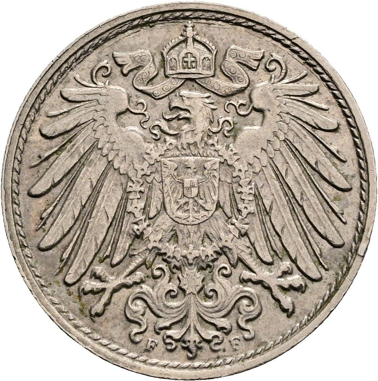 10 Pfennig 1914 F – Rückseite