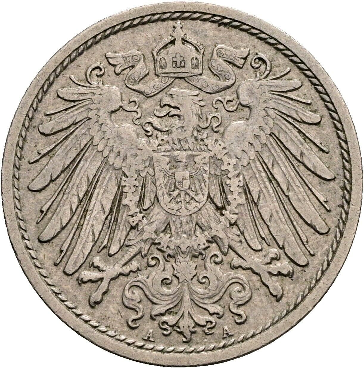 10 Pfennig 1907 A – Rückseite