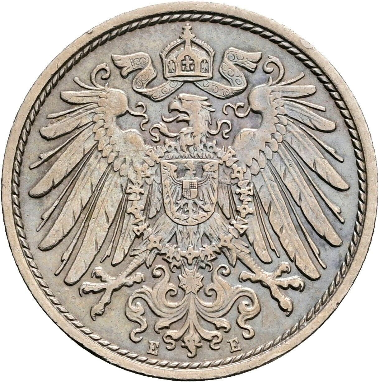 10 Pfennig 1908 E – Rückseite