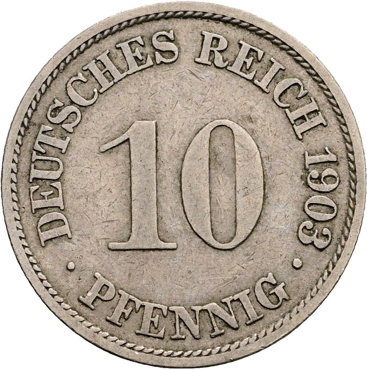 10 Pfennig 1903 A – Vorderseite
