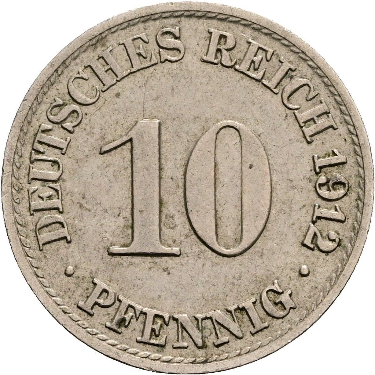 10 Pfennig 1912 A – Vorderseite