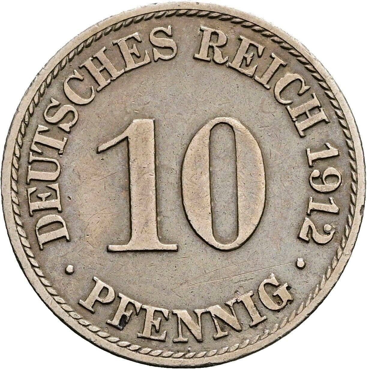 10 Pfennig 1912 A – Vorderseite