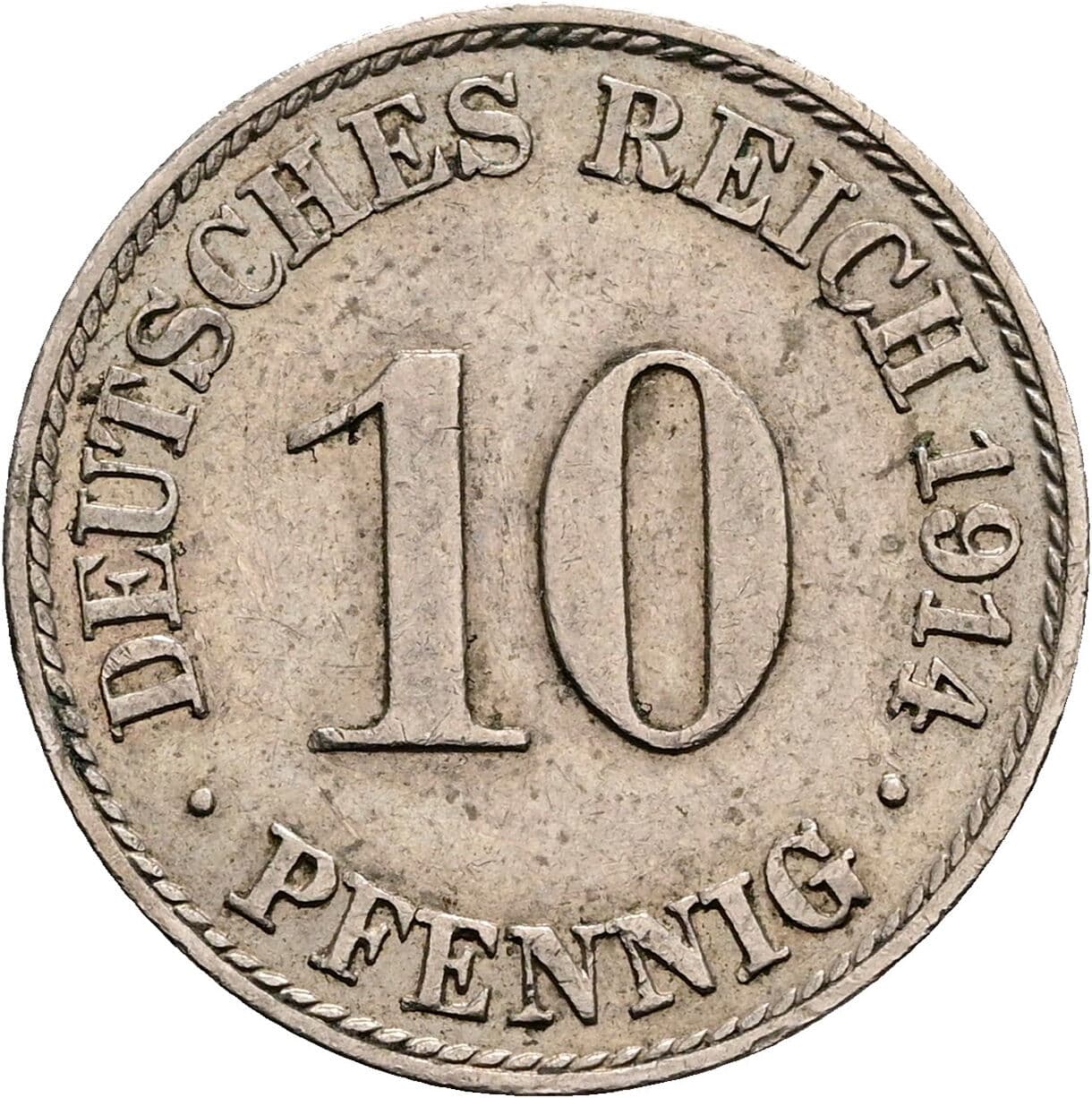 10 Pfennig 1914 A – Vorderseite