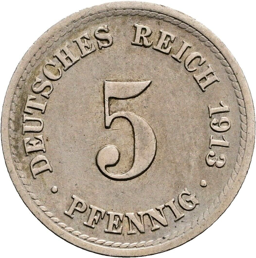 5 Pfennig 1913 A – Vorderseite
