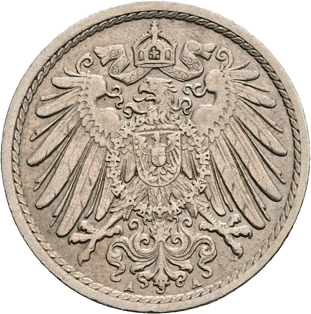 5 Pfennig 1911 A – Rückseite